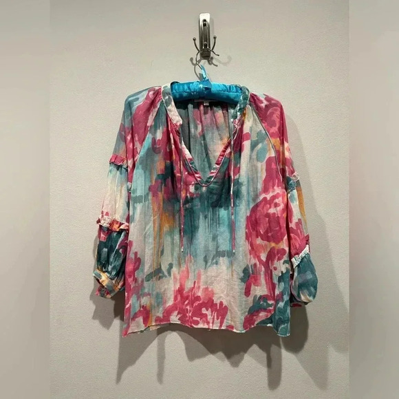 LOVE THE LABEL Lucette Top in Rosie Blue / Size Small / - Picture 2 of 7